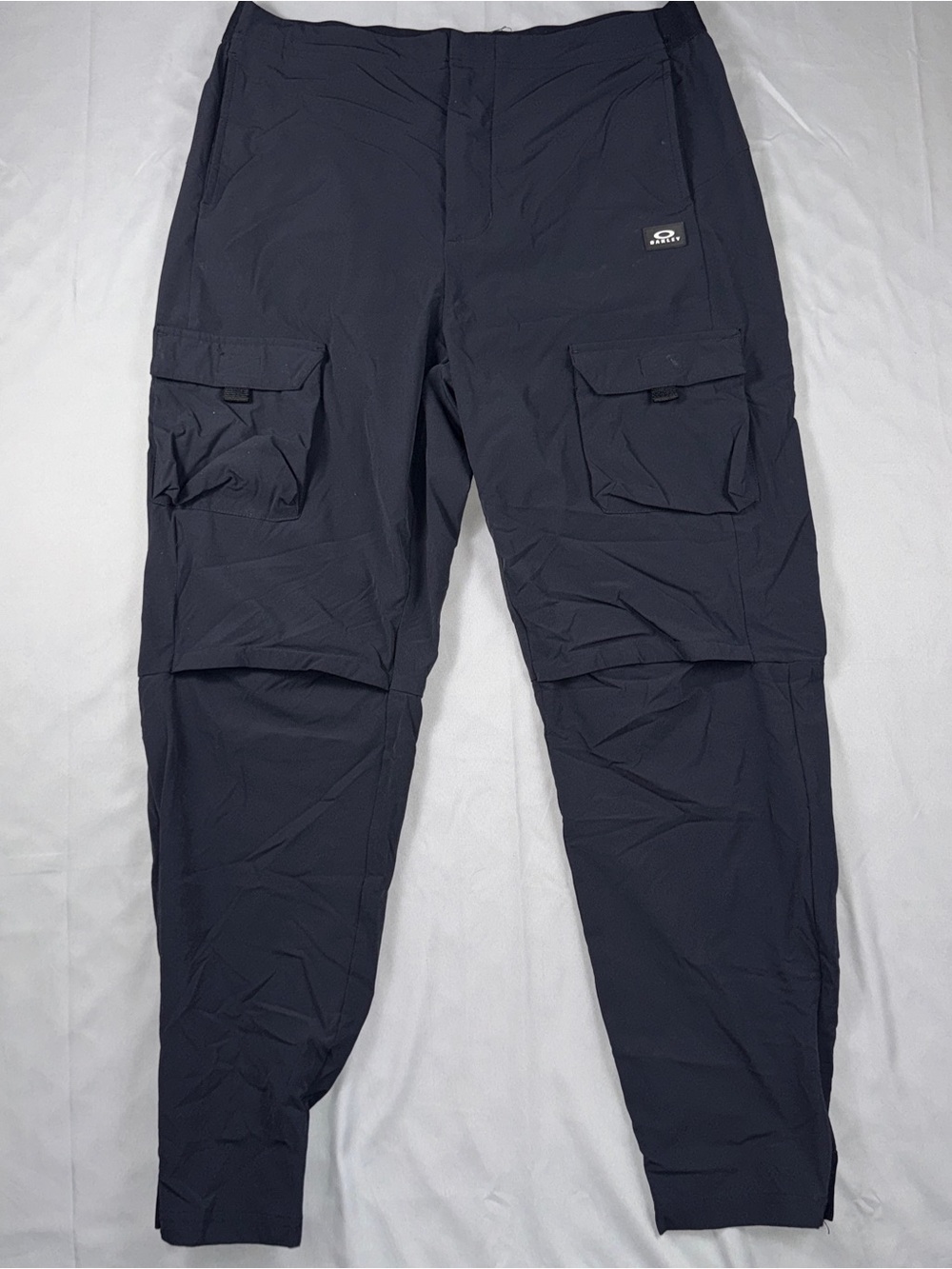 Oakley Pants Mens Medium Black Cargo Joggers Elastic Waist Zip Ankle Stretch